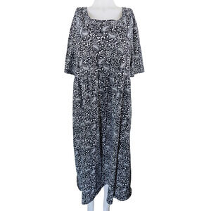 Ulla Popken Black White Paisley Business CasuaL Midi Length Women's Dress 20/22
